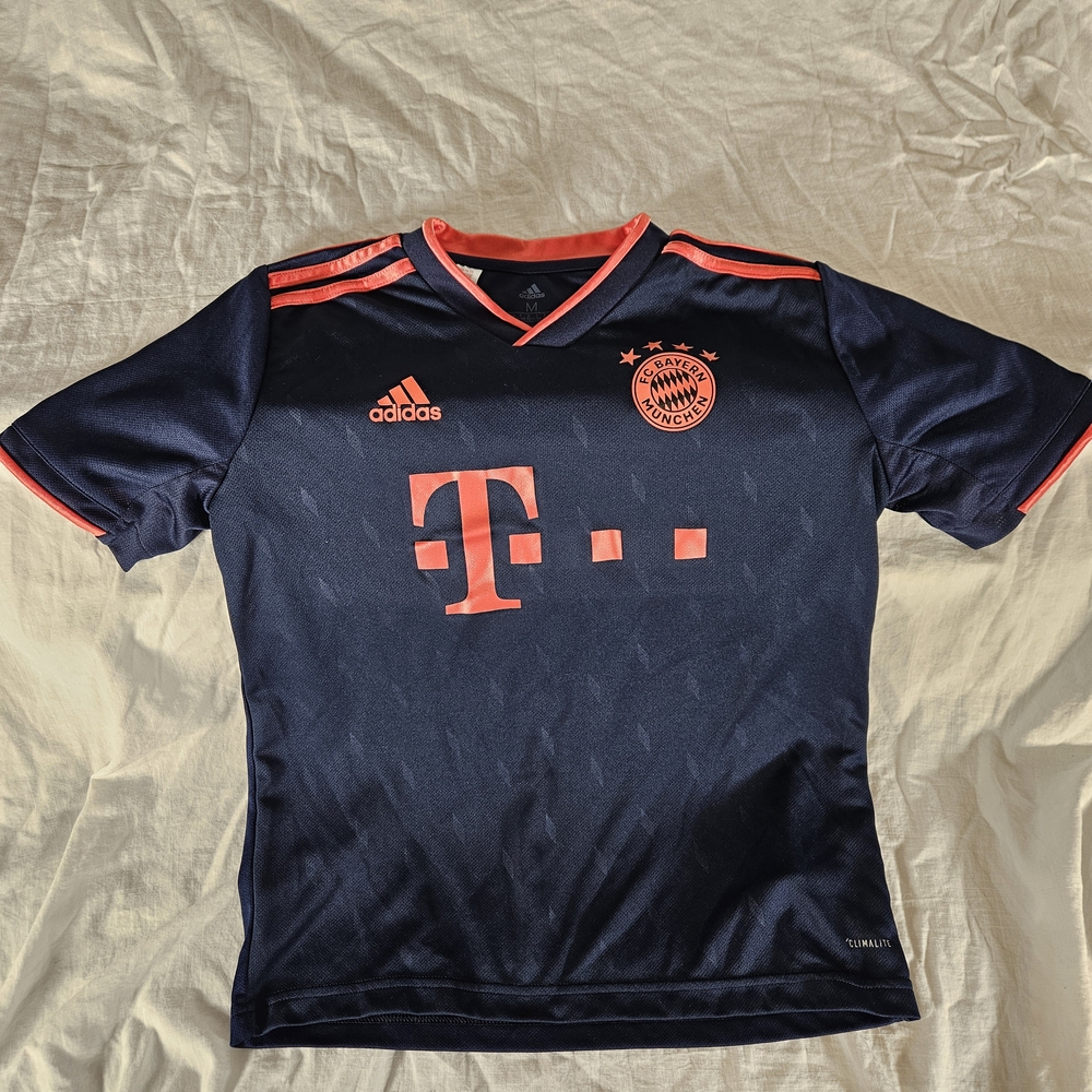 Adidas Kids Navy and Red Soccer Jersey Munchen/T Mobile Edition.